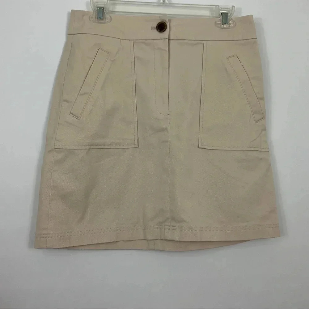 Ann Taylor Factory Petite‎ Khaki A Line Skirt Size 8P